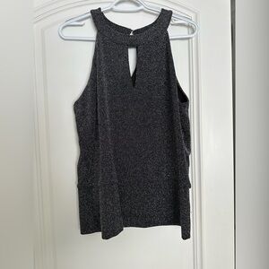 White House Black Market Sparkle Black Tank Top